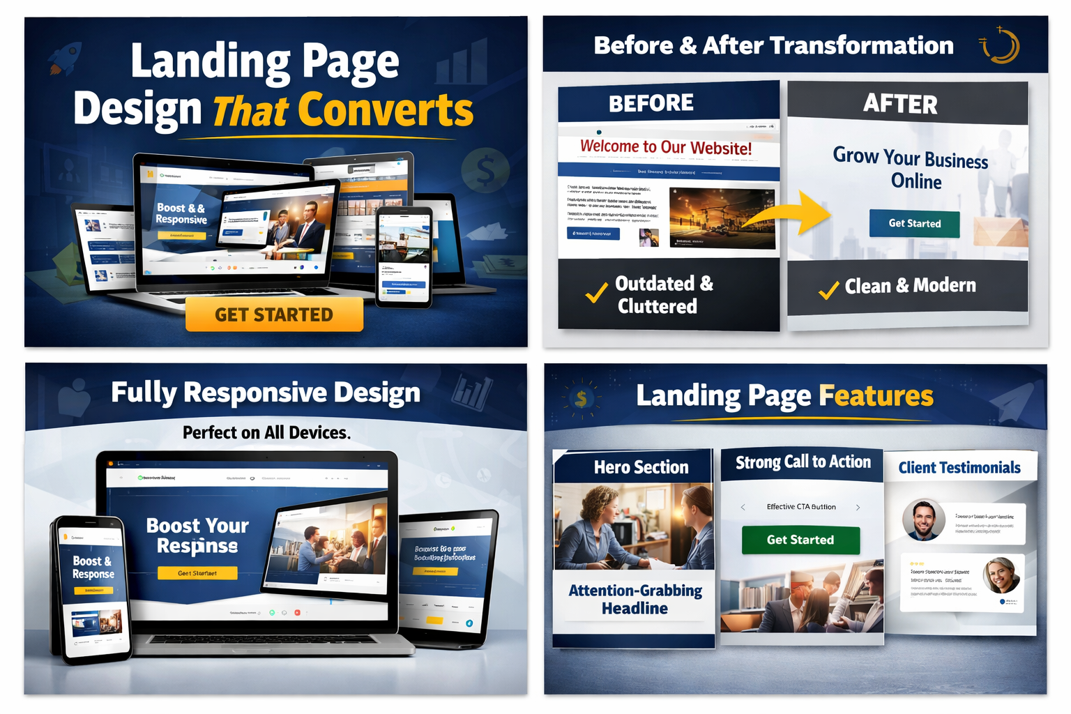 I will design a high converting landing page for your business
