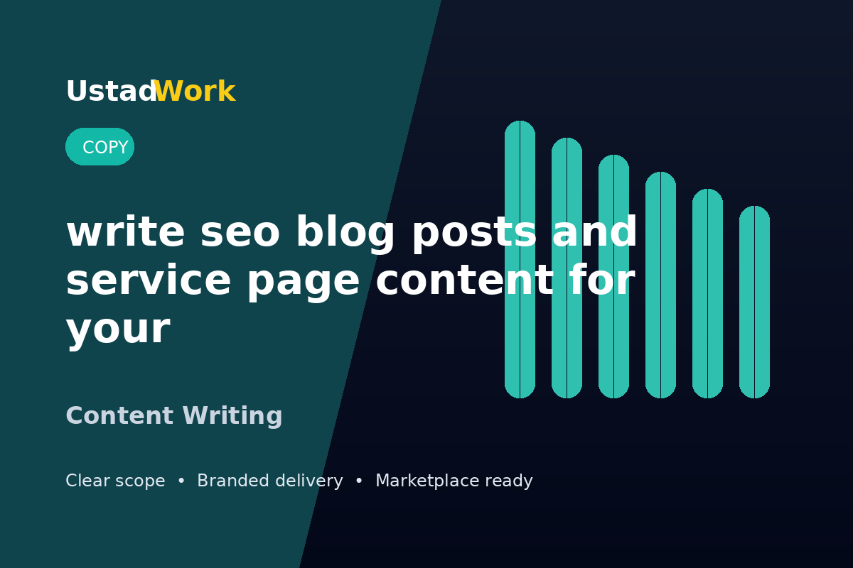 I will write seo blog posts and service page content for your website