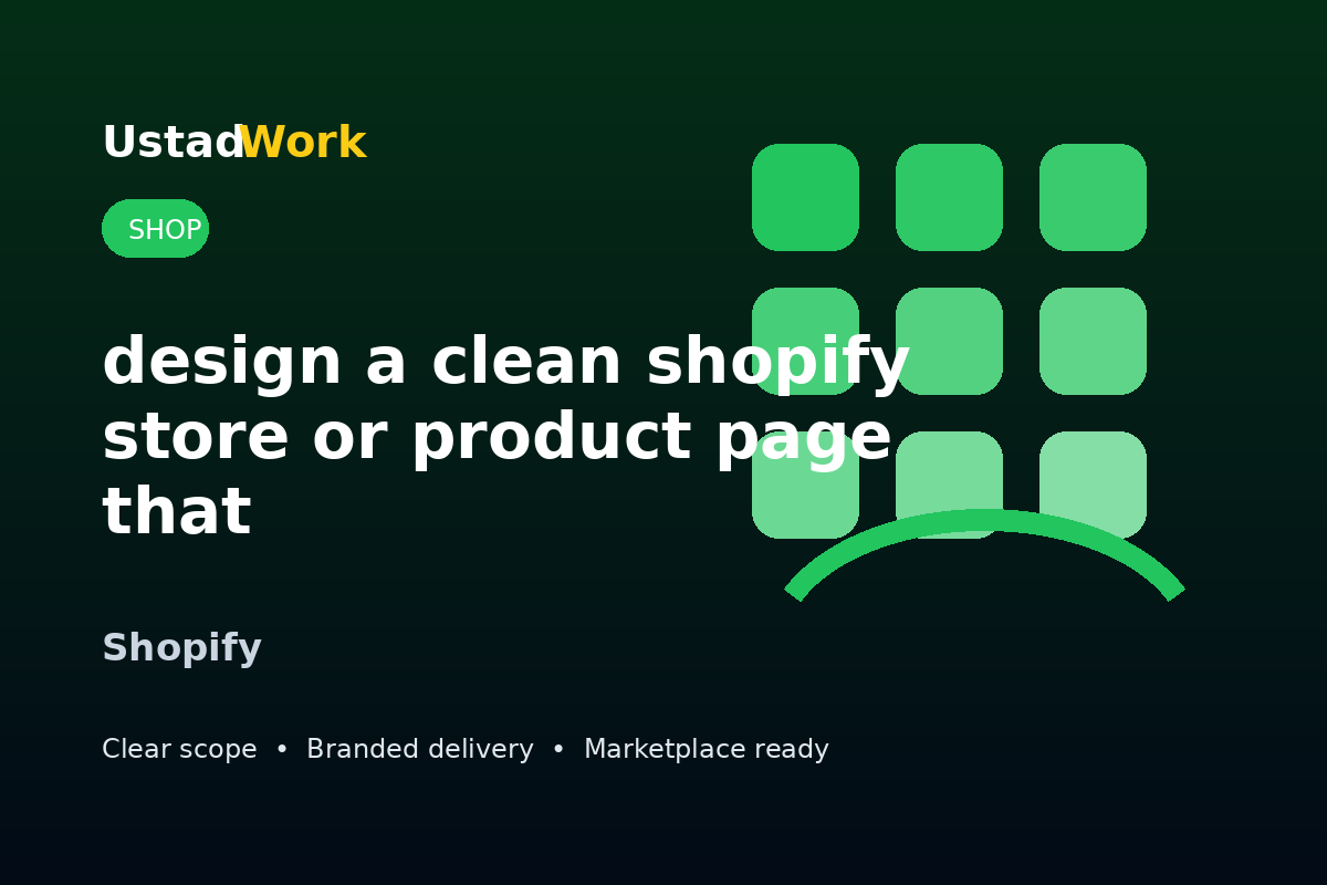 I will design a clean shopify store or product page that converts better