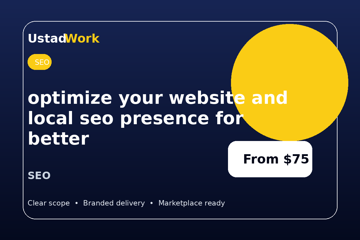 I will optimize your website and local seo presence for better visibility