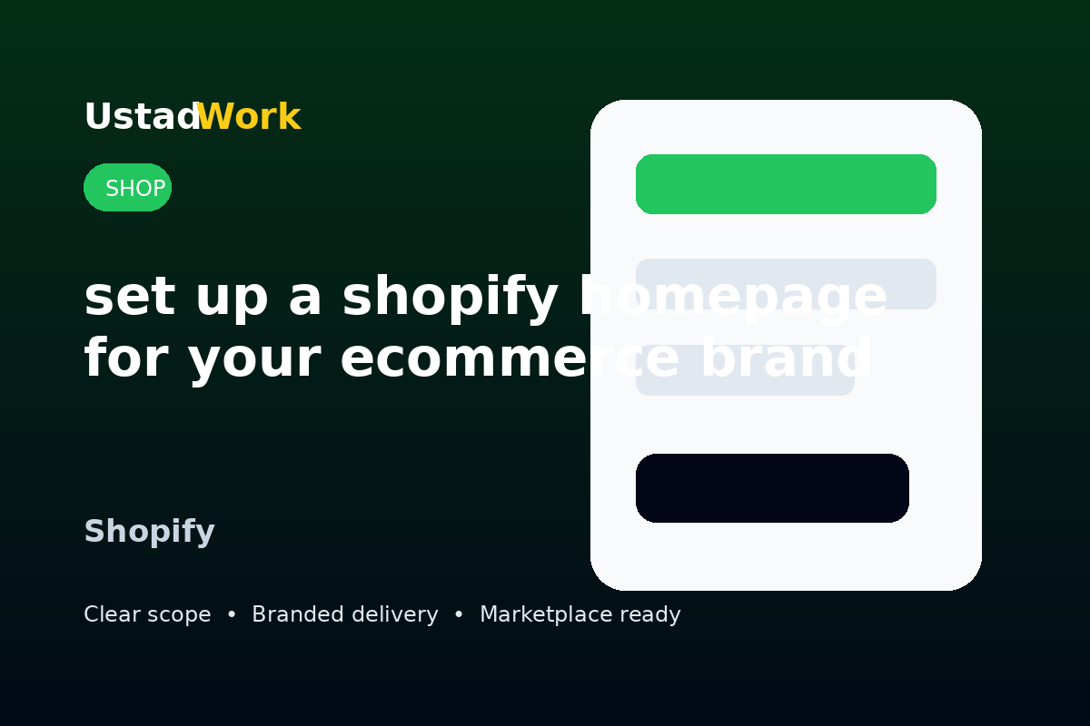 I will set up a shopify homepage for your ecommerce brand