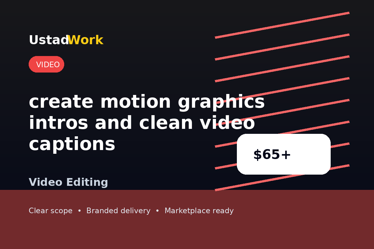 I will create motion graphics intros and clean video captions