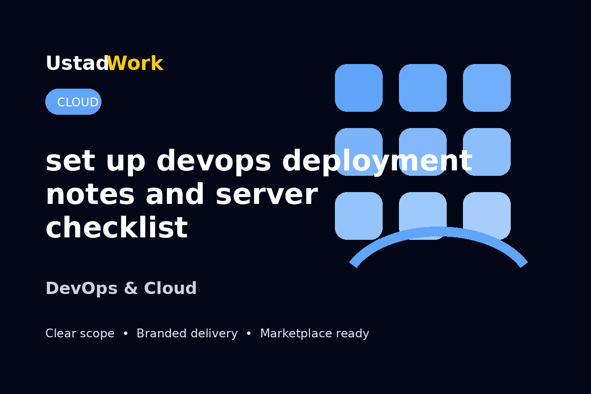 I will set up devops deployment notes and server checklist for your app