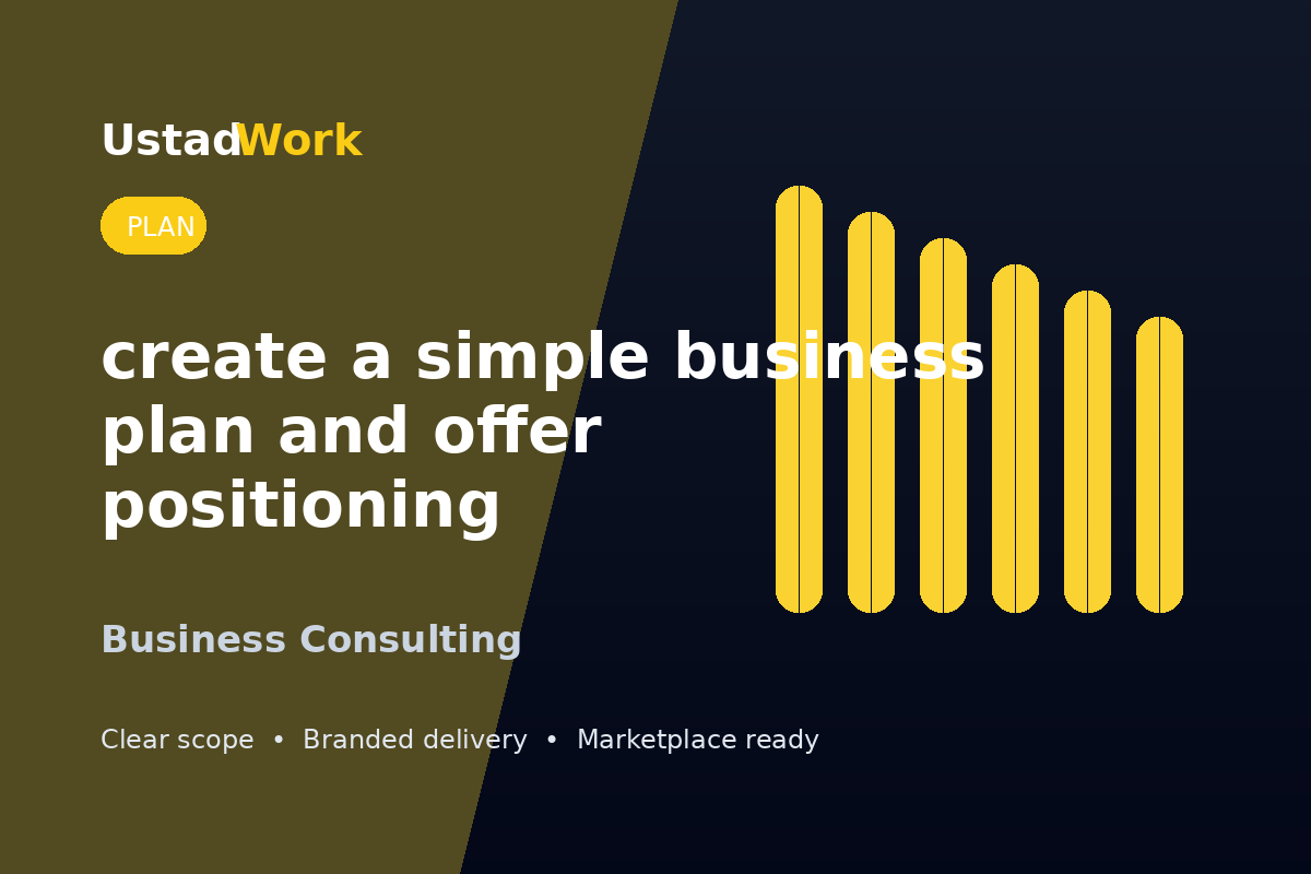 I will create a simple business plan and offer positioning document