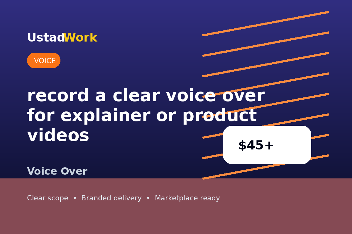 I will record a clear voice over for explainer or product videos